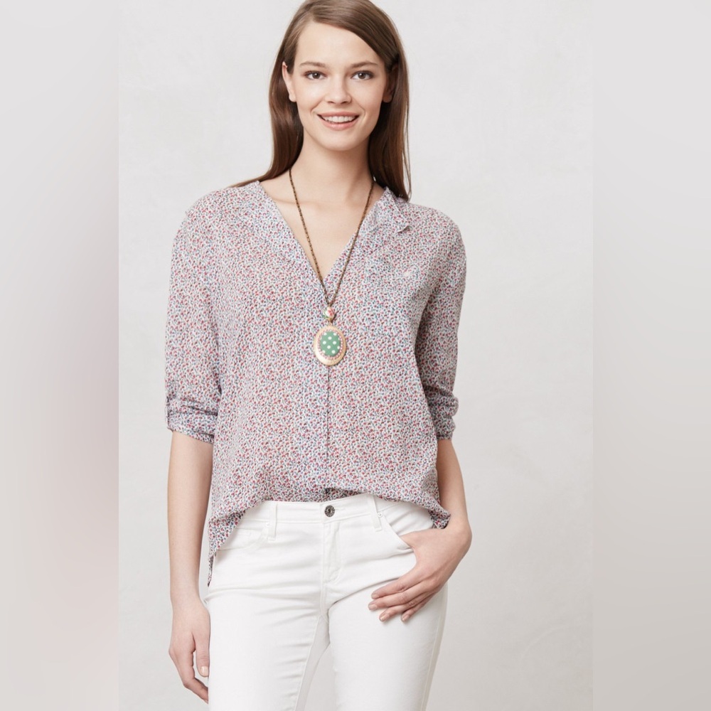 Ana Seff Floral Gauze Buttondown Top (Women’s M)